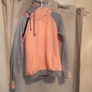 Cowl Neck Double Hooded Sweatshirt